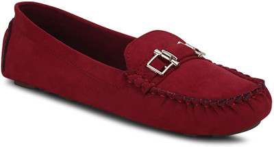 

Get Glamr Suede Loafers For Women(Red