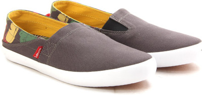 Levi's Sunset Slip on Men Loafers For Men(Grey), Dark grey