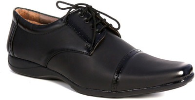

World Walker Toe Cap Brogue Shoes Lace Up For Men(Black