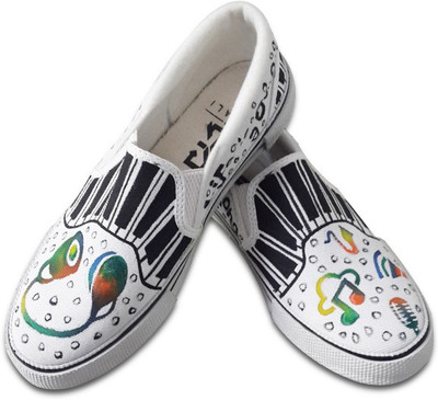 

F-Gali The Life is a Song Slip-on Shoes Canvas Shoes For Men(Multicolor