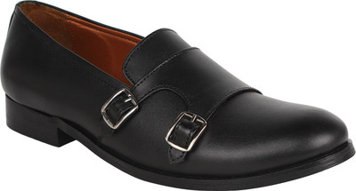 

Lujo Monk Strap For Men(Black, 009;black
