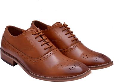 Hirel's Black Cap Toe Oxford Brogue Lace Up Lace Up