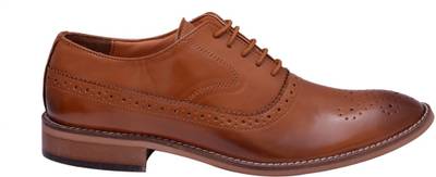 Hirel's Black Cap Toe Oxford Brogue Lace Up Lace Up