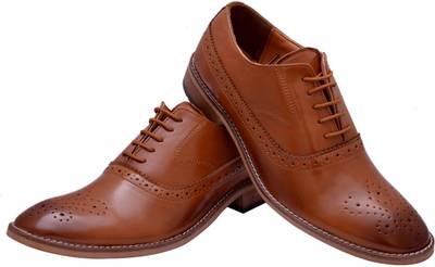 Hirel's Black Cap Toe Oxford Brogue Lace Up Lace Up