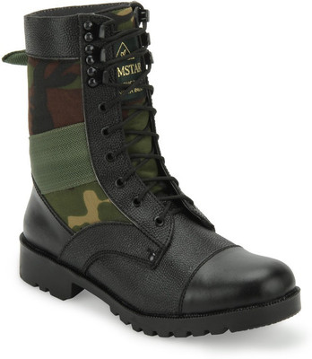 Benera CAMOUFLAGE HIGH ANKLE BOOTS Boots For Men(Black)