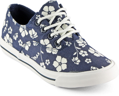 

DeVEE Blossoming Floral Print Navy Sneakers For Women(Blue, White, Denim navy