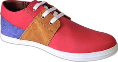 

Smoky Red Denim Fashion Casual Shoes For Men(Red