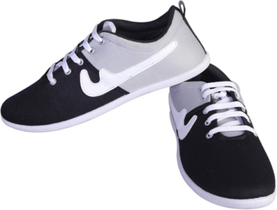 

Shoe Striker Silver&Black Designer Canvas Shoes For Men(Black