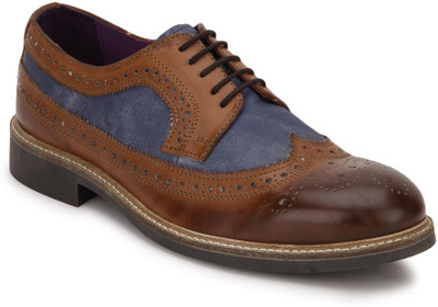 

Knotty Derby Burbage Longwing Brogue Lace Up For Men(Khaki, Blue