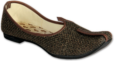 

Panahi Ethnic and Traditional Jute Slip On Brown Men Jutis Mojaris For Men(Brown