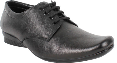 

LEATHER HUT Genuine Leather Lace Up For Men(Black