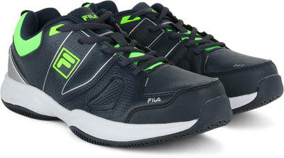 

Fila NOVARO LT Tennis Shoes For Men(Green, Navy, Nvy/grn/sil