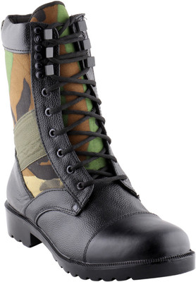 

Metrogue Camouflage Print Genuine Leather High Ankle Trekking Boot Boots For Men(Black, Green, Brown)