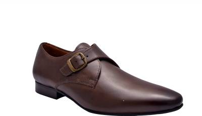 Hirel's Mens Black Monk Strap Shoes