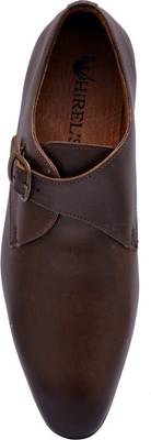 Hirel's Mens Black Monk Strap Shoes