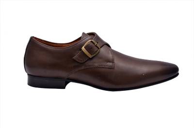 Hirel's Mens Black Monk Strap Shoes