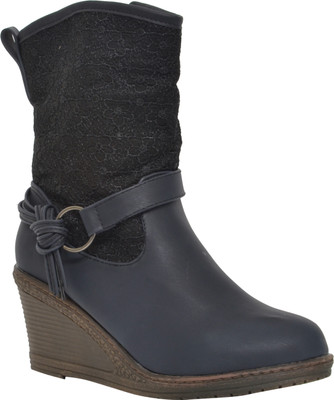 

Pinza Blue Cowboy Boots For Women(Blue, Black