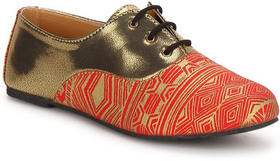 

Chalk Studio Chalk Studio Oxford Venetian Red Casual Shoes Casuals For Women(Red, Gold