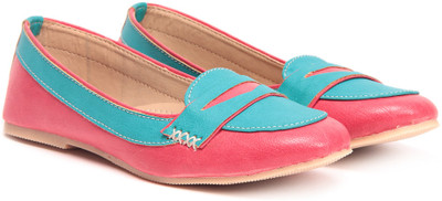

TEN Red Blue Loafers For Women(Red, Blue), Red;04