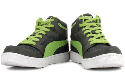 

Puma Rebound Mid Lite DP Sneakers For Men(Grey, Dark shadow;sharp green;white