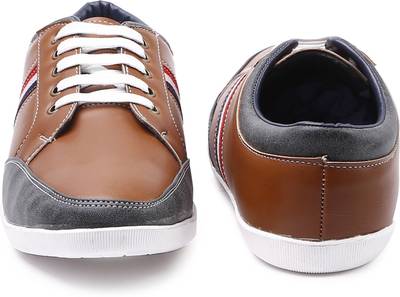 Arthur Men's Coffee-Grey PU Sneakers