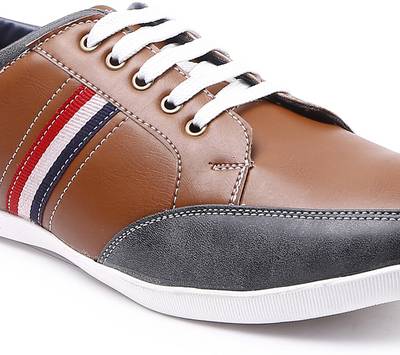 Arthur Men's Coffee-Grey PU Sneakers