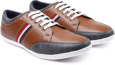 Arthur Men's Coffee-Grey PU Sneakers
