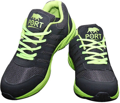 

Port Green Xnder Sports Walking Shoes For Men(Black, Greenblk