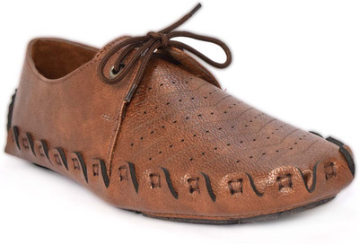 Footcholic Derby shoes Driving Shoes For Men(Brown