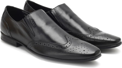 

Ruosh Men Genuine Leather Slip On Shoes For Men(Black