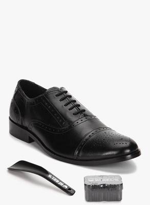 Hirel's Men Black Oxford Brogues Lace Up Shoes