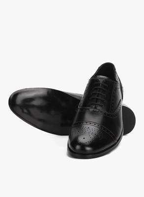 Hirel's Men Black Oxford Brogues Lace Up Shoes