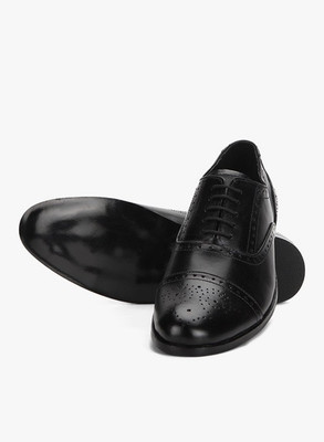 

Hirel's Men Black Oxford Brogues Lace Up Shoes For Men(Black