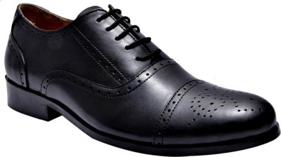 Hirel's Men Black Oxford Brogues Lace Up For Men(Black , 10 UK/India)