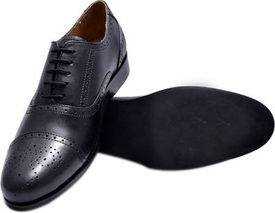 Hirel's Men Black Oxford Brogues Lace Up Shoes
