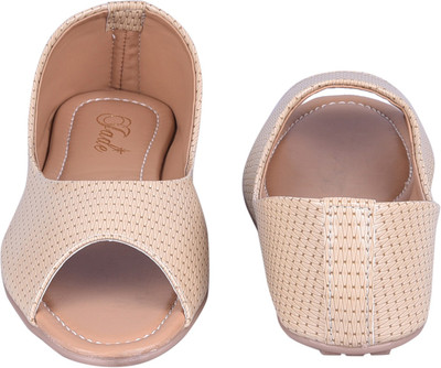 

Jade Chawal Peeptoe Bellies For Women(Beige), Apricot