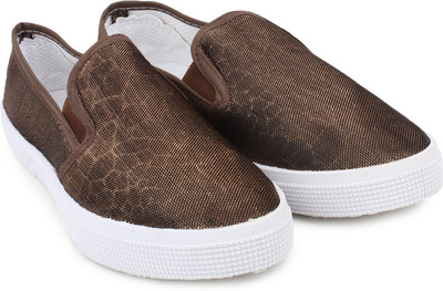 

Shoetopia Slip On Sneakers For Women(Brown, Golden