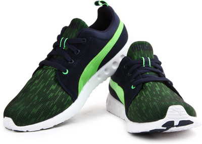 

Puma Carson Runner Glitch Running Shoes For Men(Green, Navy), Peacoat-fluo green