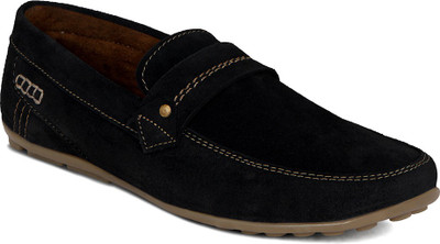 

Kielz Men-Black-Suede Leather Loafers For Men(Black)