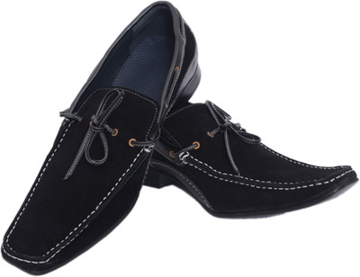 63% OFF on Aura Shoes SR3 Boat Shoes For Men(Black)