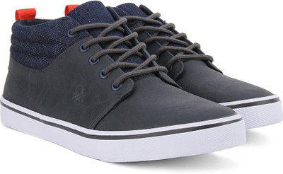 

United Colors of Benetton Men Mid Ankle Sneakers For Men(Black, Navy, 902