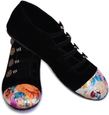 Myra Black Printed Bellies