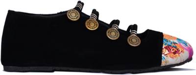 Myra Black Printed Bellies