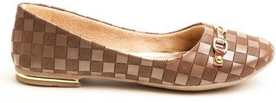 Marc Loire Women's Checkmate Designer Brown Ballerina Flats Belli...