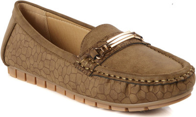 Flat n Heels Loafers For Women(Brown)
