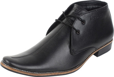 

Molessi Black Leather Ankle Formal Corporate Casual Shoes For Men(Black, 04;black