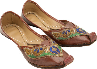 

Footrendz Earthen Jutis For Women(Brown, Dark brown:: blue:: green:: ochre yellow
