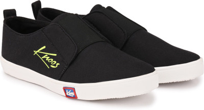 

Knoos Elara Slip On Canvas Shoes Loafers For Men(Black