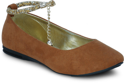 Get Glamr PAULA SLIP ONS Bellies For Women(Tan