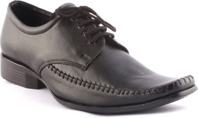 

Zapatoz Black Pulp Stitched Lace Up Shoes For Men(Brown)
